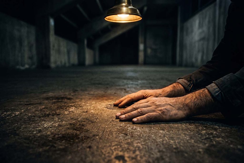 Víctor Jara’s hands rest on the Chile Stadium floor after soldiers targeted his connection to the guitar.