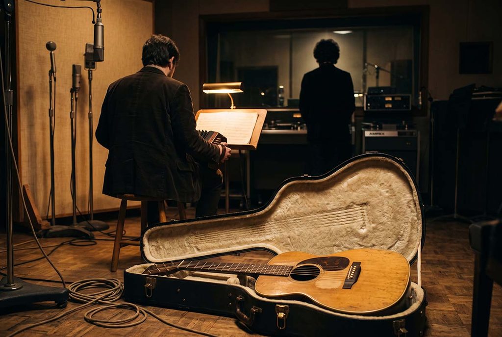 Carter’s acoustic guitar remains in focus during the failed concertina replacement experiment
