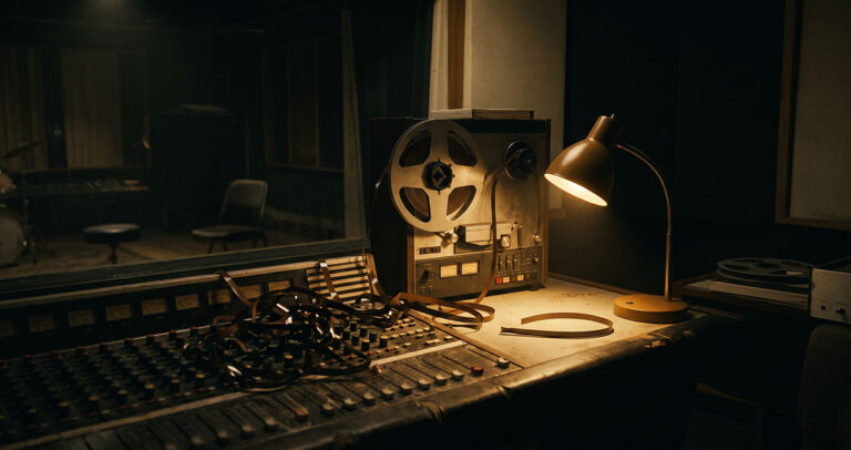 Multitrack tape and erased magnetic strips evoke Alan Douglas altering Jimi Hendrix’s Crash Landing sessions